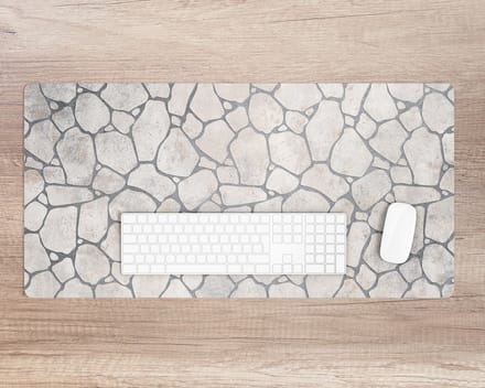 Coloray Bureau Onderlegger - Stenen pad Computer Mat - 120 cm x 60 cm - Beige Bureau Onderlegger - Bureau Pad - Bureau Mat - Bureaumat - Onderlegger Bureau