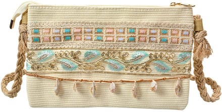 Clayre & Eef Handtas 30x18 cm Wit Synthetisch