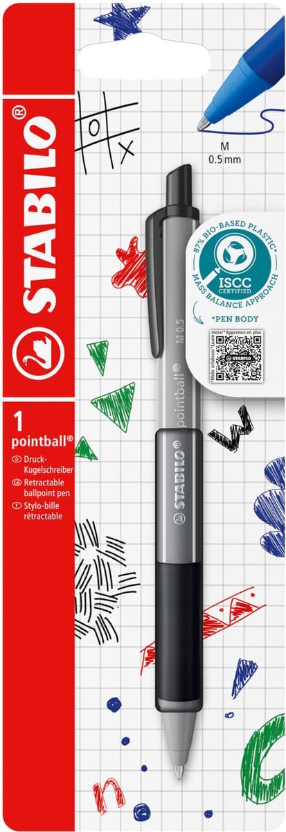 Balpen stabilo pointball colorful zw blist à 1st | 10 stuks