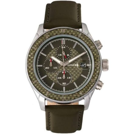 Breed Maverick chronograaf horloge met leren band en datum
