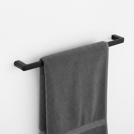 LINEA Handdoekhouder enkel | zwart 595X70X20 | KAYvit