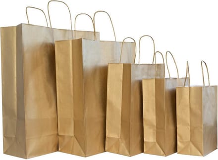 50x gouden papieren tassen 14x8,5x21,5cm