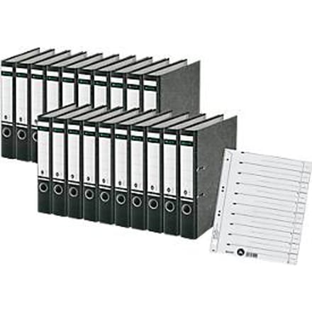 LEITZ® map 1080, A4, 52 mm, karton, wolkenmarmer, 20 stuks + 1 x LEITZ® verdelers