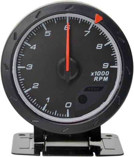 Auto Toerenteller - Motor Meter - Motorprestaties Meten - Stappenmotor Beweging - 60mm Diameter - Zwart