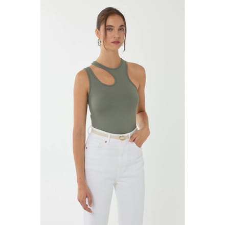 Asymmetrische Kraag Crop Top