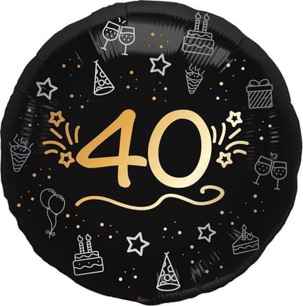 Folat - Folieballon shining glam 40 jaar - 45 cm