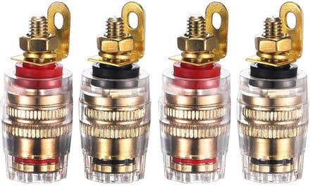 Dailygoody - RUNCCI-YUN 4PCS Speaker Clamp Binding Post - 4mm Banana Plug Connector