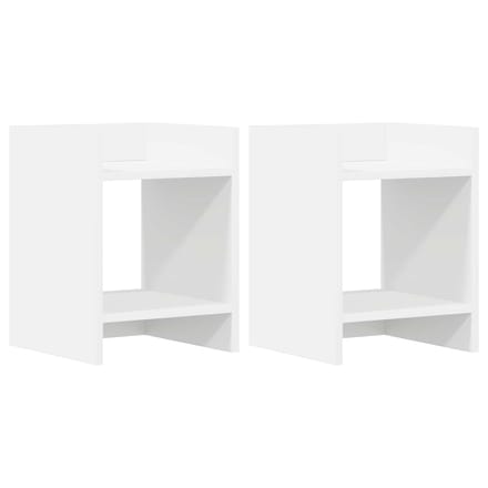 vidaXL - Plantenstand - 2 - st - Wit - 30 - x - 30 - x - 40 - cm - Bewerkt - hout