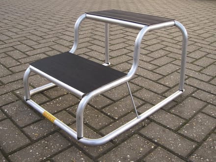 Dubbele Opstap - Camping Trap - Veilig Instappen - Antislip Rubber - 36cm x 21cm - Zwart