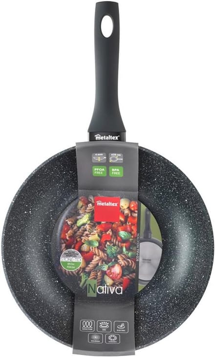 Wokpan 28 cm Gesmeed Aluminium - Geschikt voor alle warmtebronnen