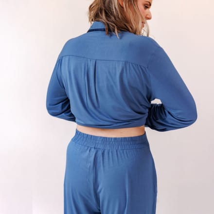 Coco & Cici - TENCEL Pyjama Set Lang Dames Donker Blauw - XL