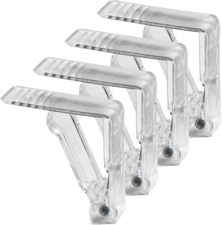 4x stuks tafelkleed klemmen transparant - Tafelkleedklemmen