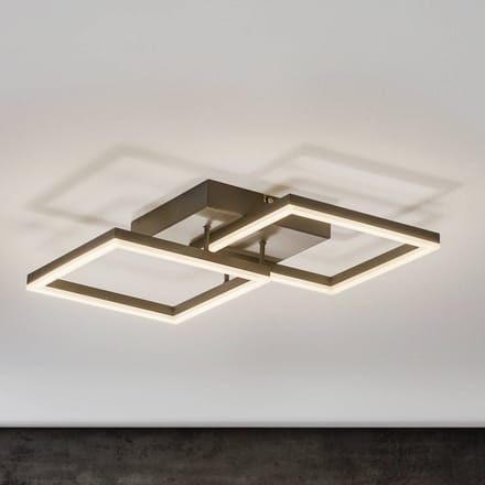 Fabas Luce LED plafondlamp Bard 45x45 cm 2-lamps., antraciet