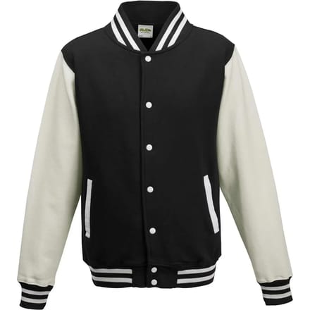 Just Hoods - Varsity Jacket - Jet Black/White maat XL