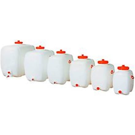 CEMO PE drankvat, hard polyethyleen (HD-PE), voedselveilig, uitloop met kraantje DN 15, B 480 x D 840 x H 810 mm, 200 l