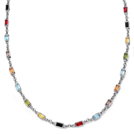 Prism | Spectrum zilverkleurige ketting met stenen van kristalglas