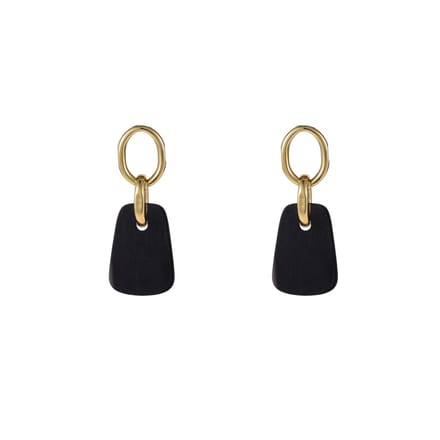 Go Dutch Label Oorknoppen Square Dangle Black