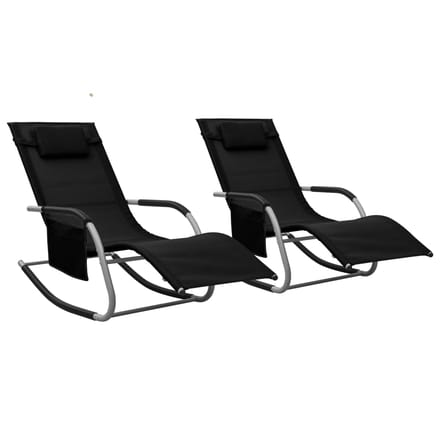 vidaXL - Ligbedden - 2 - st - textileen - zwart - en - grijs