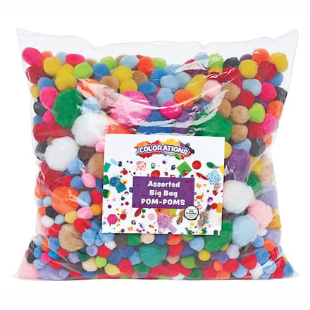 Colorations knutsel pompoms multicolor 450 gram 1200 stuks creatief.