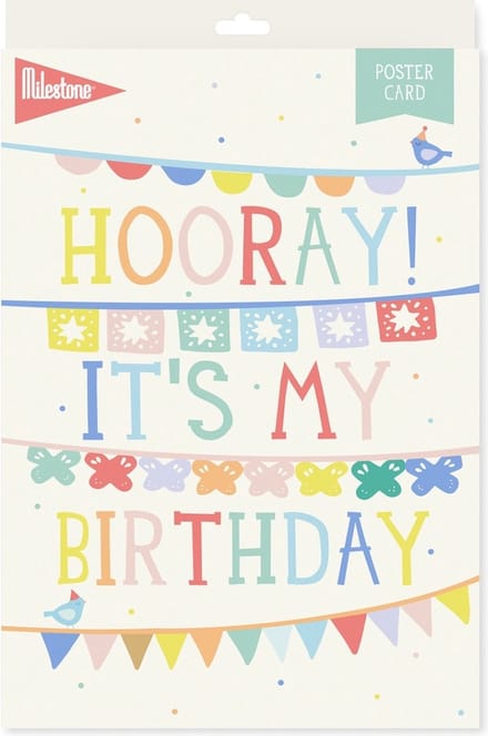 Milestone Poster Hooray! It's My Birthday A4-formaat Papier