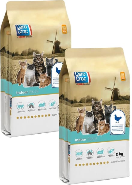 Carocroc Indoor 29/14 - Kattenvoer - 2 x 2 kg