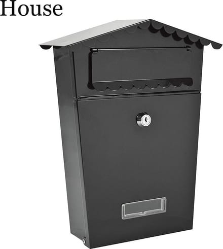 EDM Stalen Brievenbus Met 2 Sleutels - Zwart - 21x6x30 cm