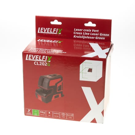 Levelfix kruislijnlaser - CL202G - zelfnivellerend - horizontale en verticale lijn - groen - 556122
