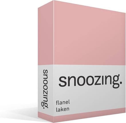 Snoozing - Flanel - Laken - Lits-jumeaux - 280x300 cm - Roze