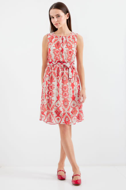 Mini-jurk met striksluiting en strikdetail