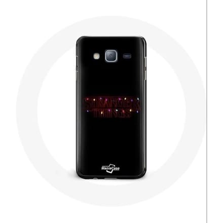 Coque pour Samsung Galaxy J3 2016 Stranger Things Affiche Logo Joyeux noël