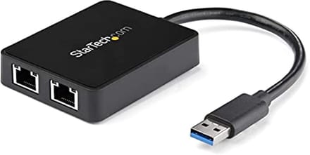 USB 3.0 naar 2 Poort Gigabit Ethernet Adapter met USB Pass-Through