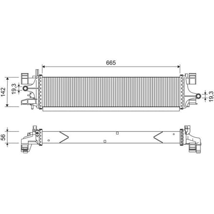 Lage-temperatuurRadiator, laadluchtRadiator VALEO 701249