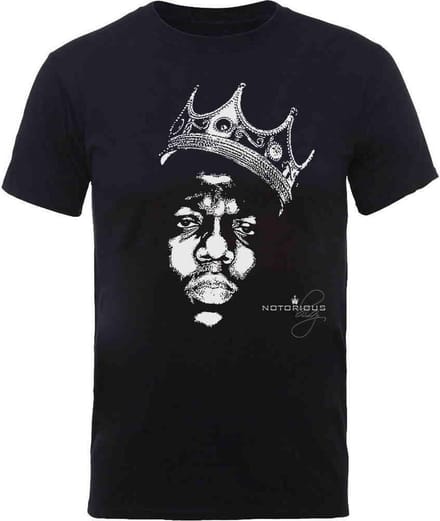 Biggie Smalls - Crown Face Heren T-shirt - S - Zwart