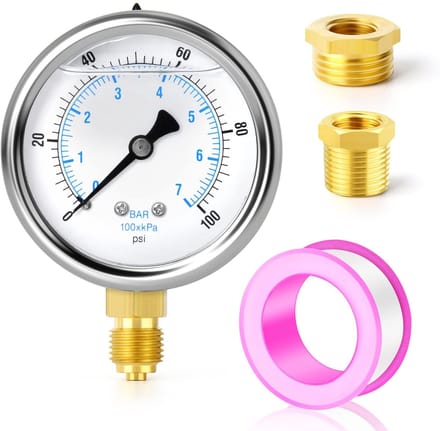 Dailygoody - Manometer - 0-7 bar - Roestvrij staal - 1/4 inch