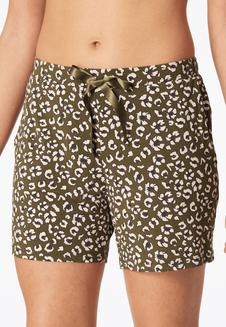 Korte broek, olijfgroen met patroon - Mix+ Relax 40