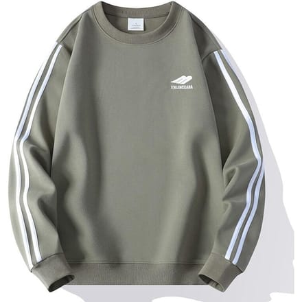 Heren Losse Ronde Hals Pullover Onder Shirt Tiener Nieuwe Mode Casual Top M kaki