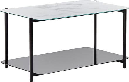 GLOSTER - Salontafel - Zwart - Veiligheidsglas