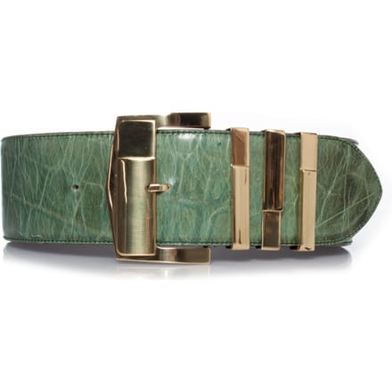Gianni Versace Groene tailleriem van krokodillenleer