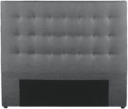 Vente-unique Gewatteerd hoofdbord FRANCESCO - 160 cm - Stof - Grijs