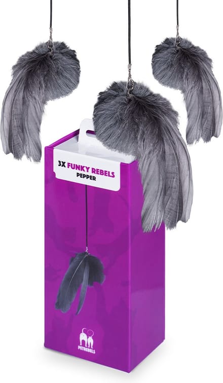 Petrebels Kattenspeelgoed Funky Rebels - 3 stuks in verpakking - Pepper - Giftbox