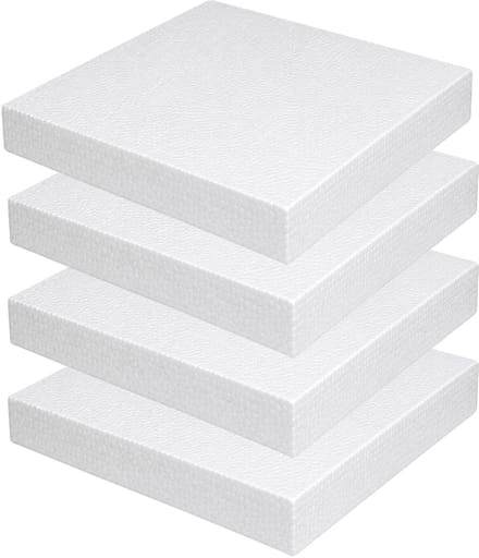 Piepschuim vormen - vierkant - 4x - 20 x 20 x 3 cm - styropor hobby / DIY vorm - basis knutselfiguren