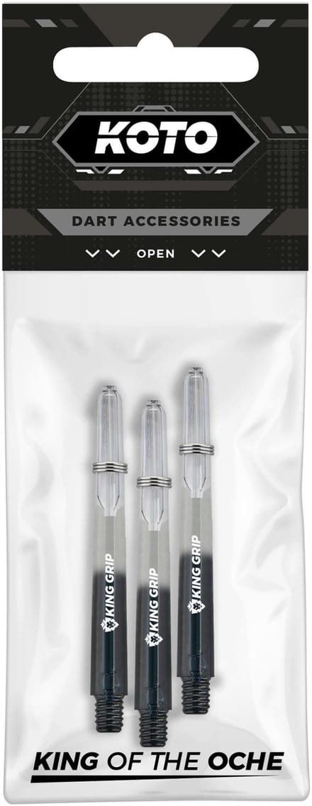 KOTO King Grip Colors Black Clear - Dart Shafts Medium