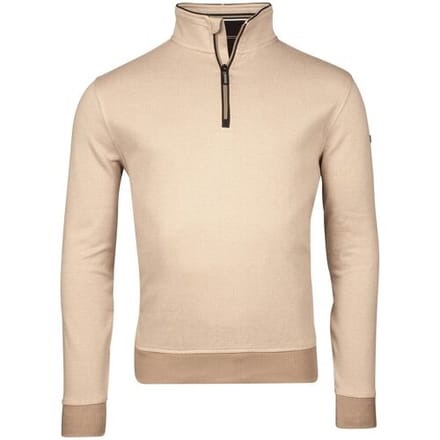 Baileys Trui Sweatshirt Half Zip Two Tone Texture Jacquard Interlock Cashew / male