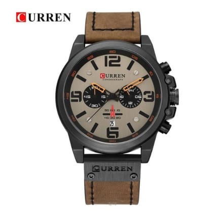 Curren Horloge Ø 47 - Met Datumaanduiding - Bruin - Kunstleer - Inclusief Horlogedoosje