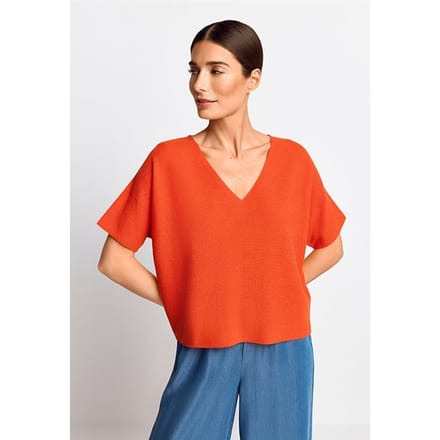 Rich & Royal Finegauge Seamless Pullover Grs Cherry Tomato Größe: M | Pullover Outlet | Damen | Rot