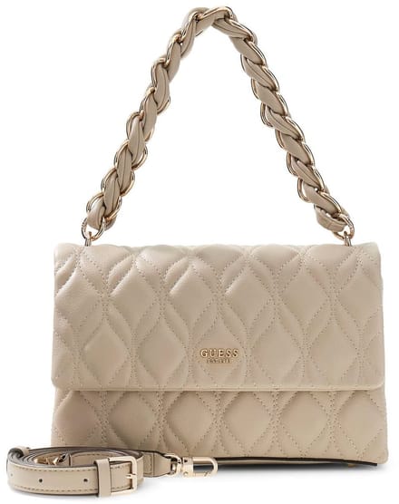 GUESS schoudertas Maxine Flap Crossbody Light Taupe