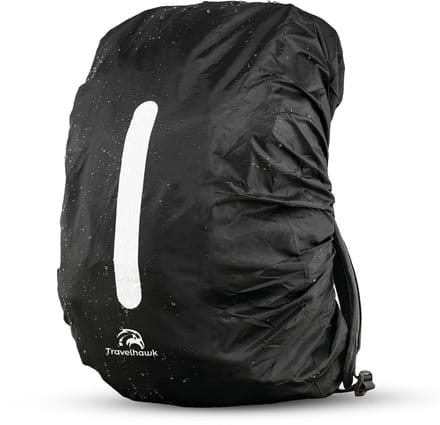 Travelhawk Regenhoes Rugzak - Waterdicht - Backpack Hoes - Reflecterend - 35-45L- Zwart