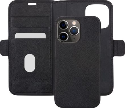 iPhone 13 Pro Max Bookcase hoesje - dbramante1928 - Effen Zwart - Leer