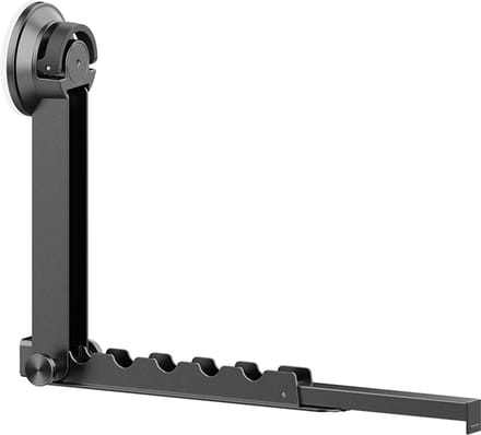 Wanddroogrek – Inklapbaar, aluminium, vacuümzuignap (grijs)