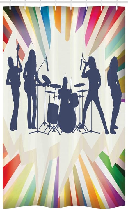 ABAKUHAUS Muziek Douchegordijn – Smal 120x180 cm – Multicolor